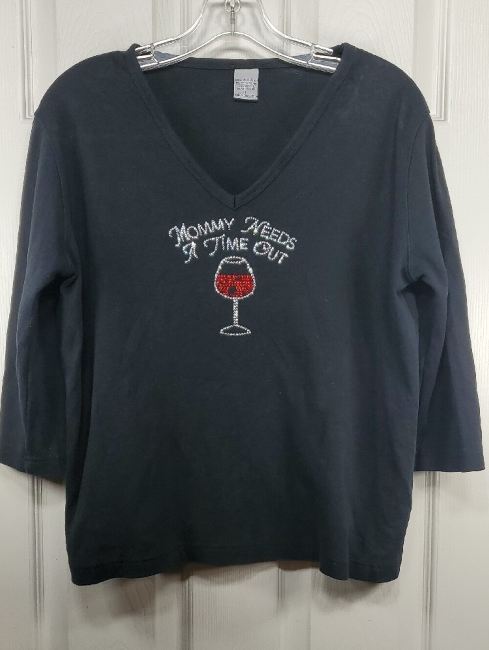 Rhinestone Wine Glass "Mommy Needs A Time Out" Top